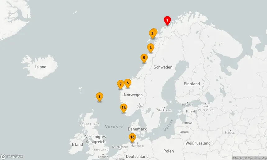 Route 15 Nächte - Expedition Norwegen und Shetlandinseln: Kontrastwelten am Rande Europas (NAT2819)