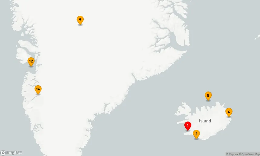 Route 15 Nächte - Expedition Rund um Island und Südwestgrönland: Premiere zwischen Feuer und Eis (INS2711)
