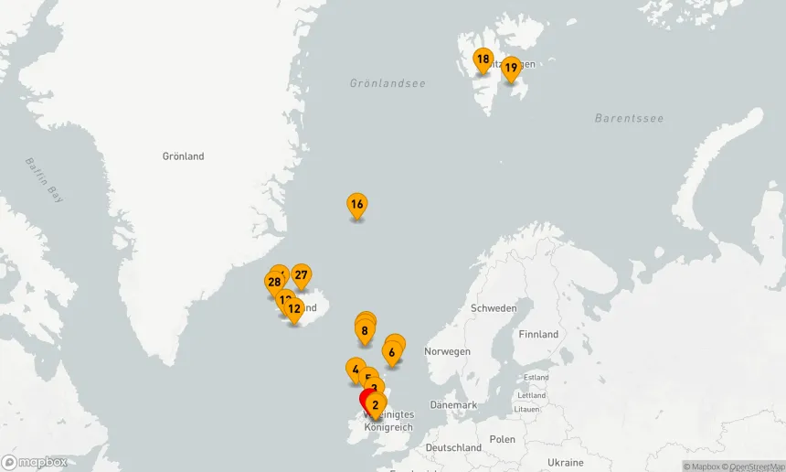 Route 28 Nächte - EXPEDITION WILDE SCHOTTISCHE INSELN, ISLAND & SPITZBERGEN