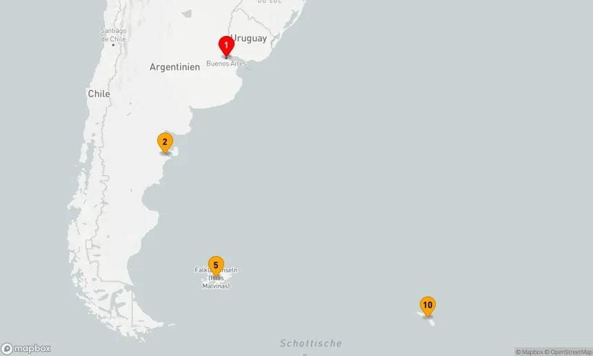 Route 19 Nächte - Falklandinseln und Südgeorgien:  Abenteuer Tierwelt