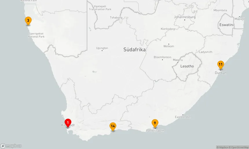 Route 15 Nächte - Faszination südliches Afrika (EUR2724)