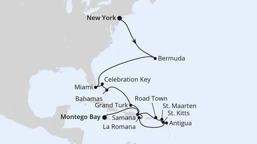 Route Florida, Bahamas & Karibik ab New York 2