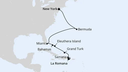 Route Florida, Bahamas & Karibik ab New York