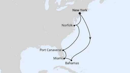 Route Florida & Bahamas ab New York