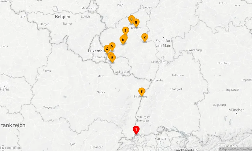 Route 9 Nächte - Flusshüpfen auf Rhein, Mosel und Saar