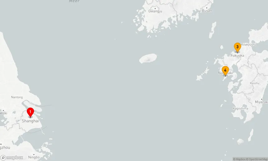 Route 5 Nächte - FUKUOKA & NAGASAKI KREUZFAHRT