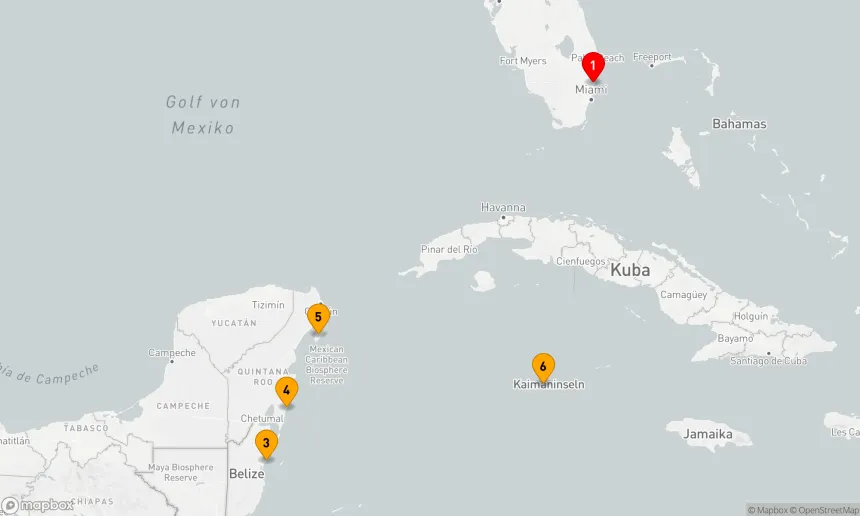 Route 7 Nächte - GRAND CAYMAN, BELIZE & MEXIKO