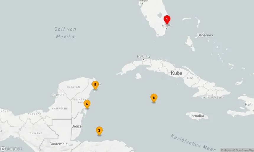 Route 7 Nächte - GRAND CAYMAN, HONDURAS & MEXIKO