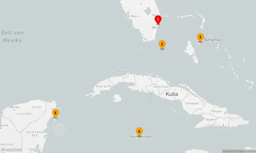 Route 7 Nächte - GRAND CAYMAN,  MEXIKO & BAHAMAS