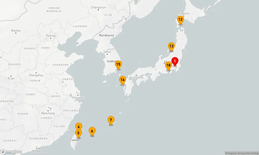 Route 18 Nächte - Grand Circle Japan mit Okinawa & Taiwan