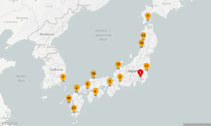 Route 22 Nächte - Grand Circle Japan mit Sommerfestivals