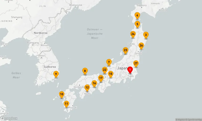 Route 27 Nächte - Grand Circle Japan mit Sommerfestivals