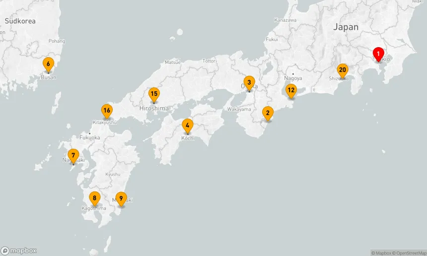 Route 20 Nächte - Grand Japan mit Kumano-Feuerwerk