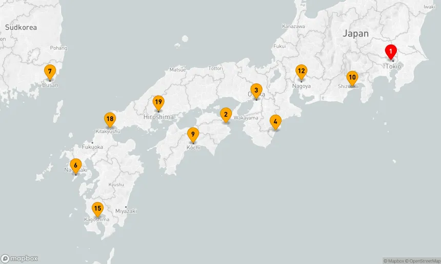 Route 20 Nächte - Grand Japan mit Sommerfesten und Kumano-Feuerwerk