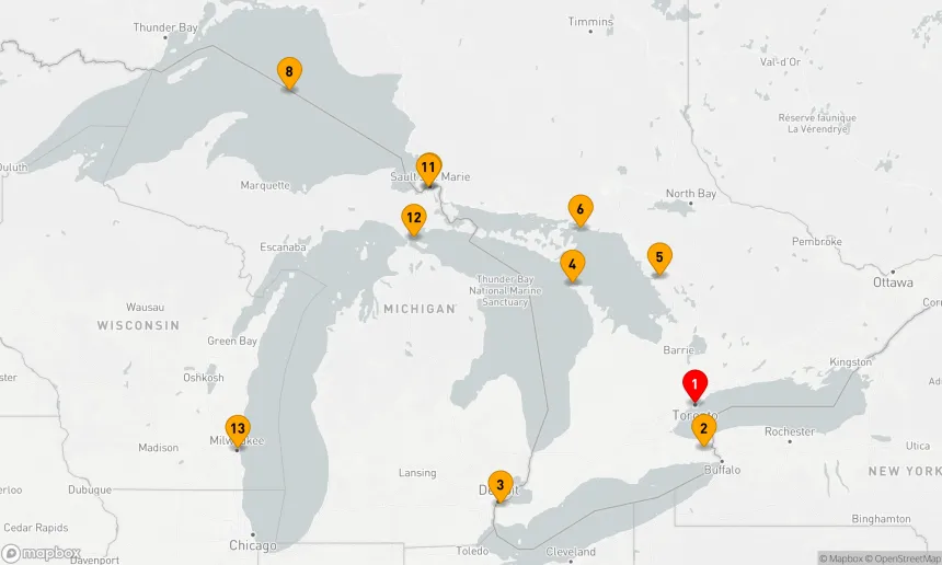 Route 13 Nächte - Great Lakes: Unvergessliche Erlebnisse auf allen fünf Großen Seen (INS2714)