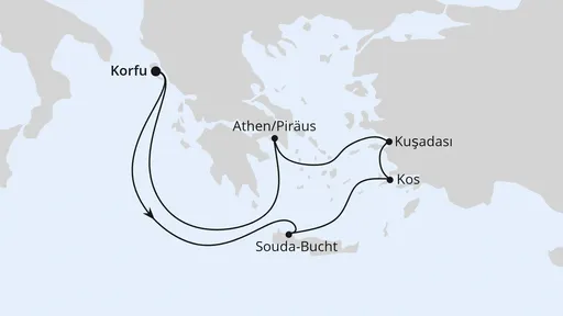 Route Griechenland ab Korfu 1