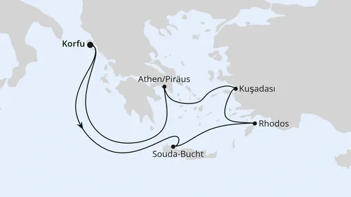 Route Griechenland ab Korfu 1