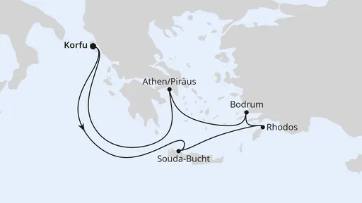 Route Griechenland ab Korfu 1