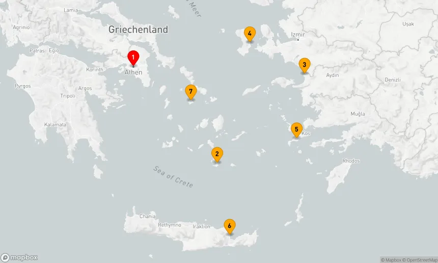Route 7 Nächte - GRIECHENLAND INTENSIV KREUZFAHRT: ATHEN,  SANTORINI & KRETA