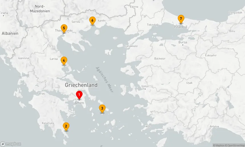 Route 7 Nächte - GRIECHENLAND INTENSIV KREUZFAHRT: MONEMVASIA,  VOLOS & THESSALONIKI