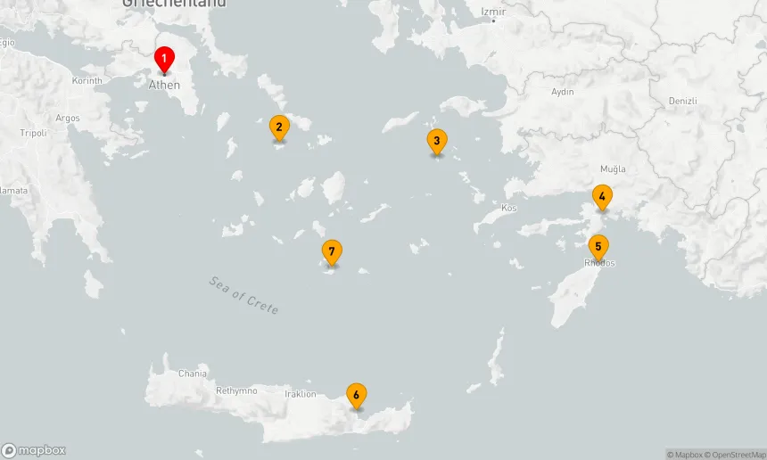 Route 7 Nächte - GRIECHENLAND INTENSIV KREUZFAHRT: PATMOS, RHODOS & KRETA
