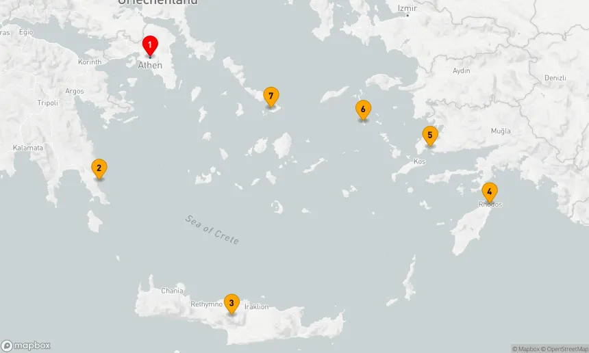 Route 7 Nächte - GRIECHENLAND INTENSIV KREUZFAHRT: RHODOS,  PATMOS & MYKONOS