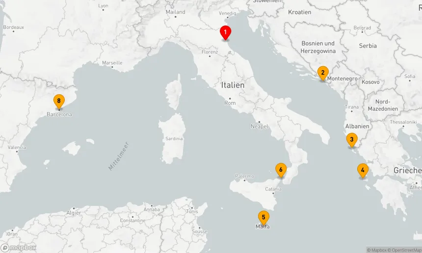 Route 7 Nächte - GRIECHENLAND, ITALIEN, KROATIEN & MALTA