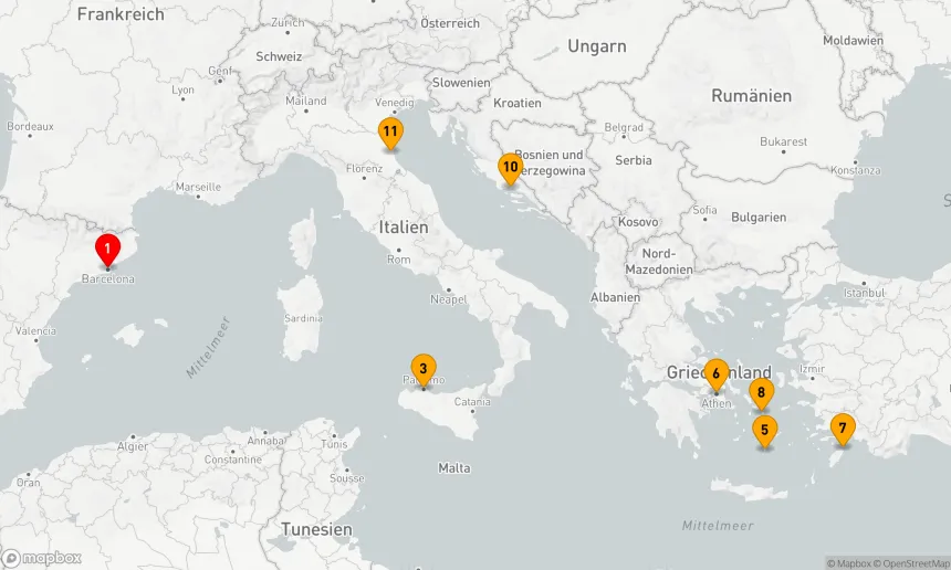 Route 10 Nächte - GRIECHENLAND, ITALIEN & KROATIEN