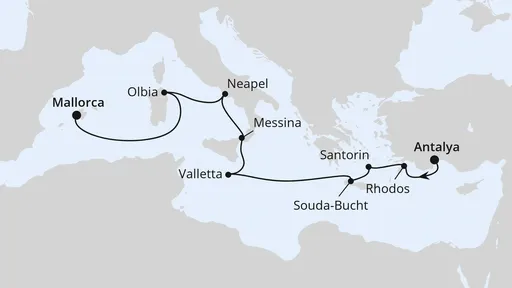 Route Griechenland, Malta & Italien ab Antalya