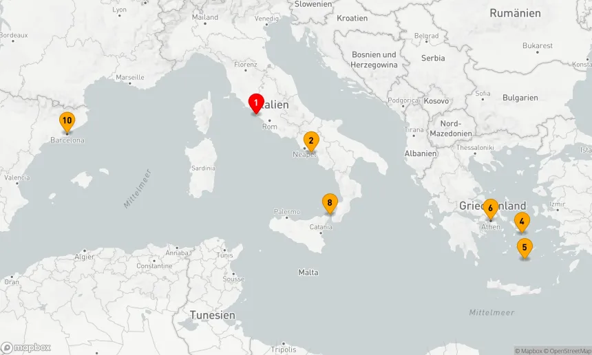 Route 9 Nächte - GRIECHENLAND & ITALIEN KREUZFAHRT