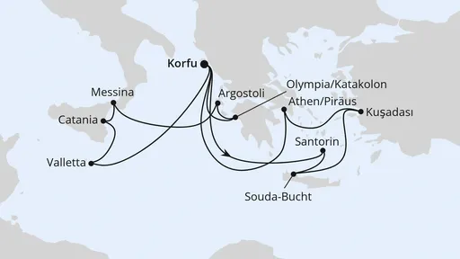 Route Griechenland & Mittelmeerinseln ab Korfu 1