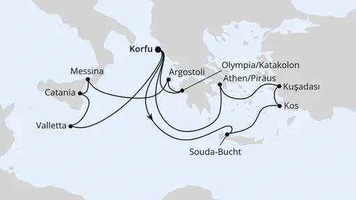 Route Griechenland & Mittelmeerinseln ab Korfu 1