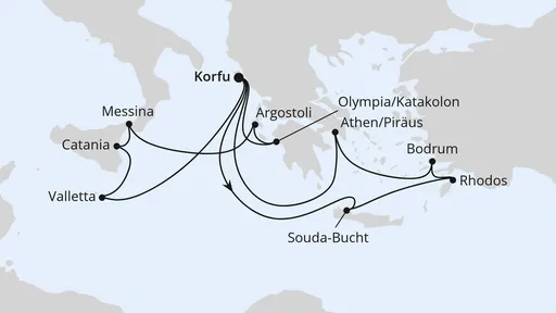 Route Griechenland & Mittelmeerinseln ab Korfu 1