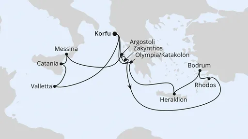 Route Griechenland & Mittelmeerinseln ab Korfu 2