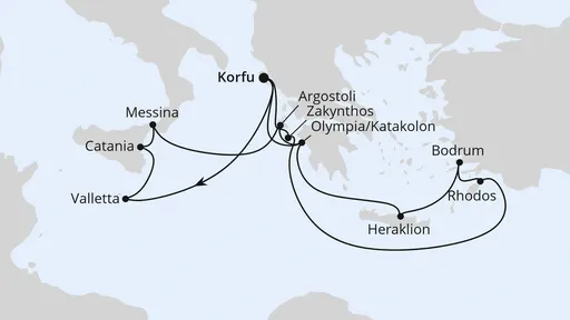 Route Griechenland & Mittelmeerinseln ab Korfu 2