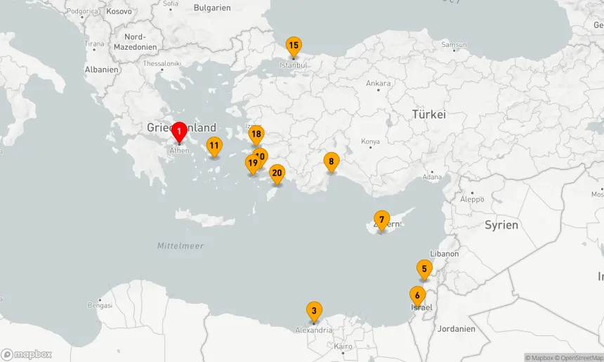 Route 21 Nächte - GRIECHISCHE INSELN: ÄGYPTEN, DAS HEILIGE LAND UND ISTANBUL MIT ÜBERNACHTUNG