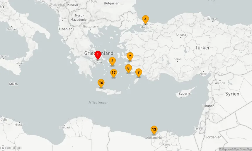 Route 17 Nächte - GRIECHISCHE INSELN: ISTANBUL & KAIRO ÜBERNACHTUNGEN