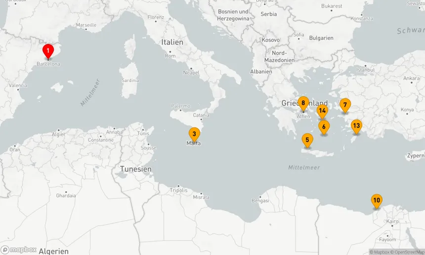 Route 14 Nächte - GRIECHISCHE INSELN: MALTA & KAIRO