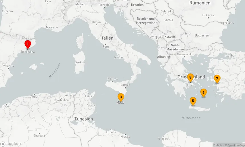 Route 7 Nächte - GRIECHISCHE INSELN: MALTA & MYKONOS