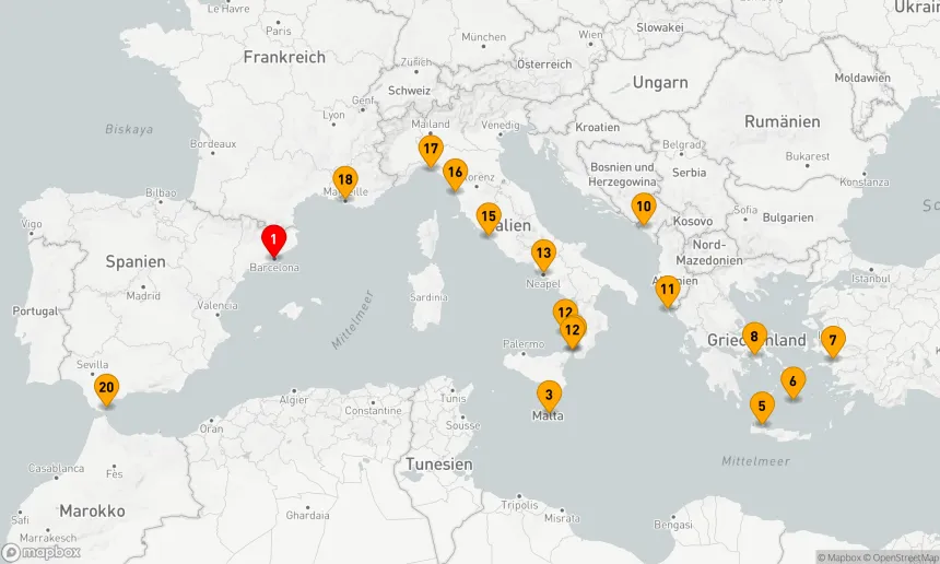 Route 21 Nächte - GRIECHISCHE INSELN MIT MALTA,  ITALIEN UND NAPOLI (MIT ÜBERNACHTUNG)