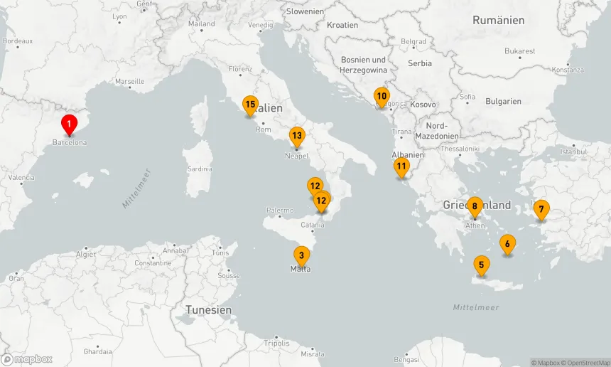 Route 14 Nächte - GRIECHISCHE INSELN MIT MALTA, SIZILIEN UND NEAPEL – MIT ÜBERNACHTUNG