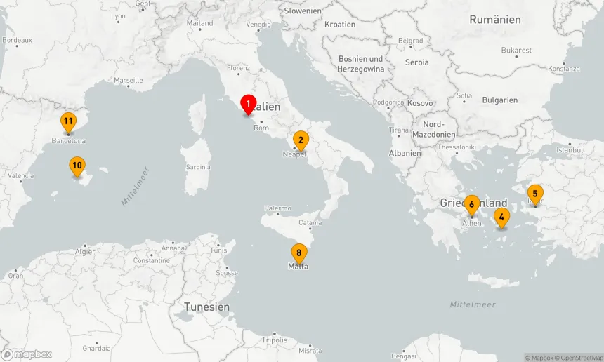 Route 10 Nächte - GRIECHISCHE INSELN,  TÜRKEI UND ITALIEN
