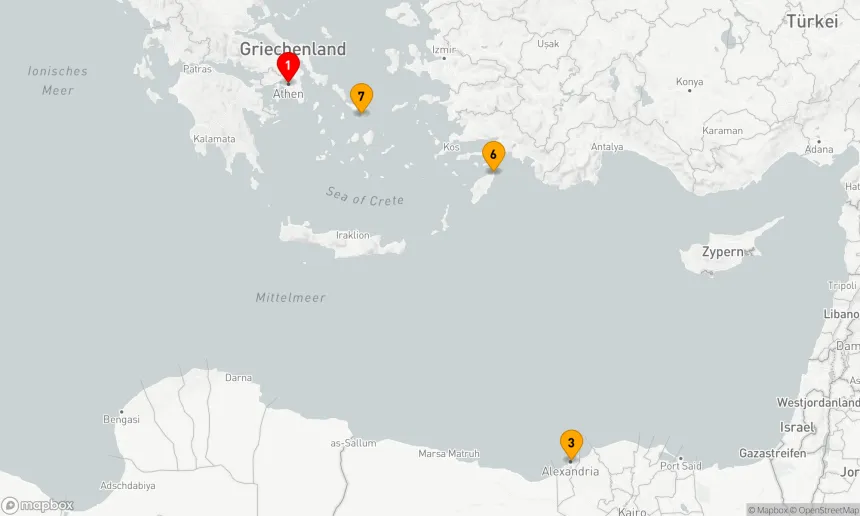 Route 7 Nächte - GRIECHISCHE INSELN: ÜBERNACHTUNG IN KAIRO MIT RHODOS UND MYKONOS