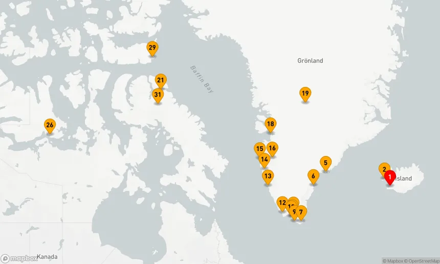 Route 34 Nächte - GRÖNLAND,  NORDWESTPASSAGE & BAFFININSEL