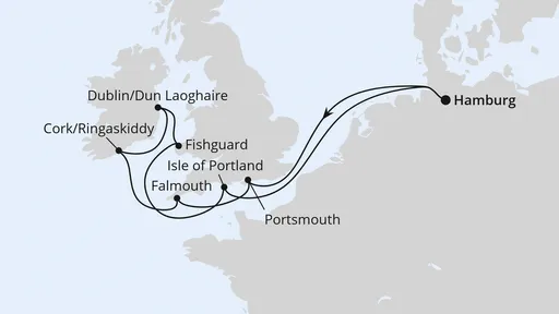 Route Großbritannien & Irland ab Hamburg