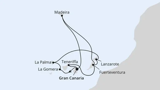 Route Große Kanaren-Reise mit La Gomera & Madeira