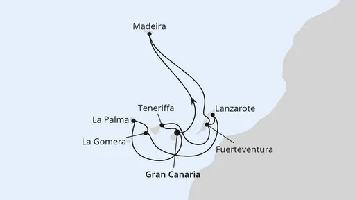 Route Große Kanaren-Reise mit La Gomera & Madeira