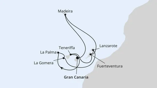 Route Große Kanaren-Reise mit La Gomera & Madeira