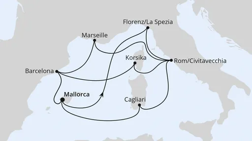 Route Große Mittelmeer-Reise ab Mallorca 1