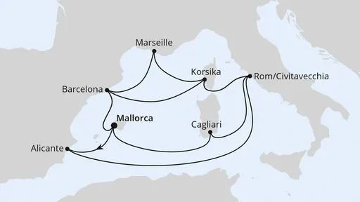 Route Große Mittelmeer-Reise ab Mallorca 1